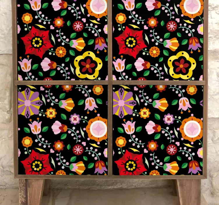 Naljepnice za namještaj s retro botaničkim motivom - TenStickers