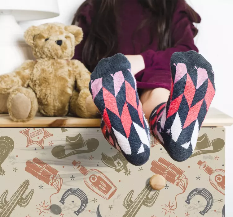 Ukrasna naljepnica retro kaubojski elementi - TenStickers