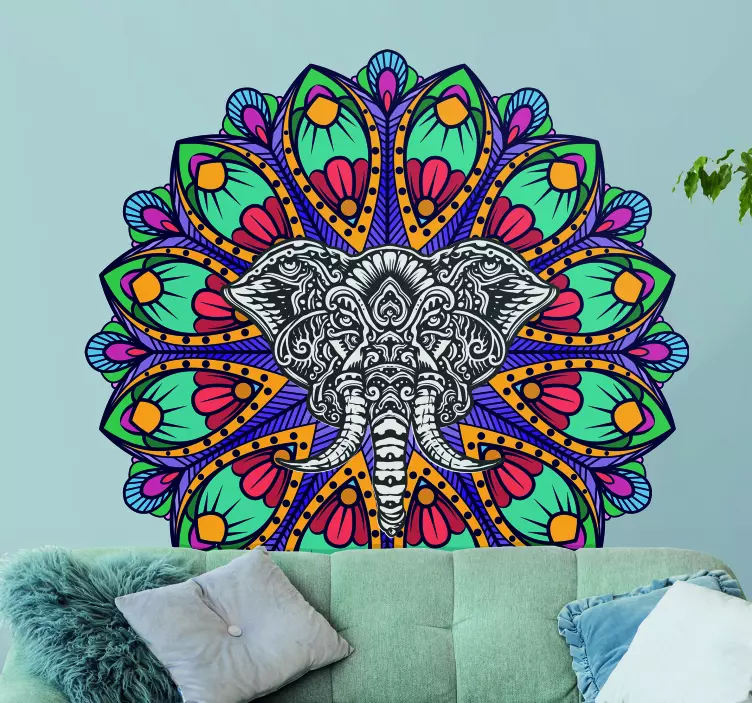 Ukrasna naljepnica vibrant mandala slona - TenStickers