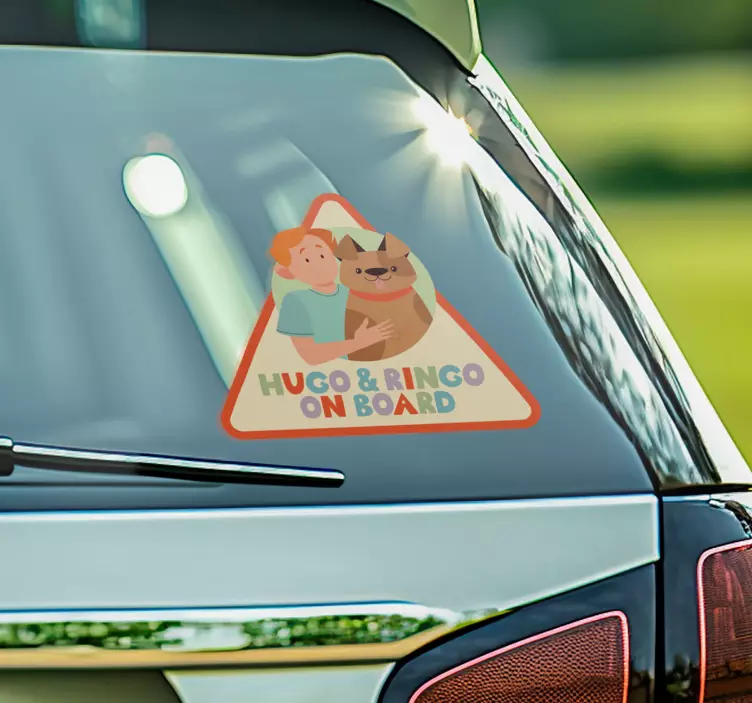 Personalizirane naljepnice za auto dijete i pas na palubi - TenStickers