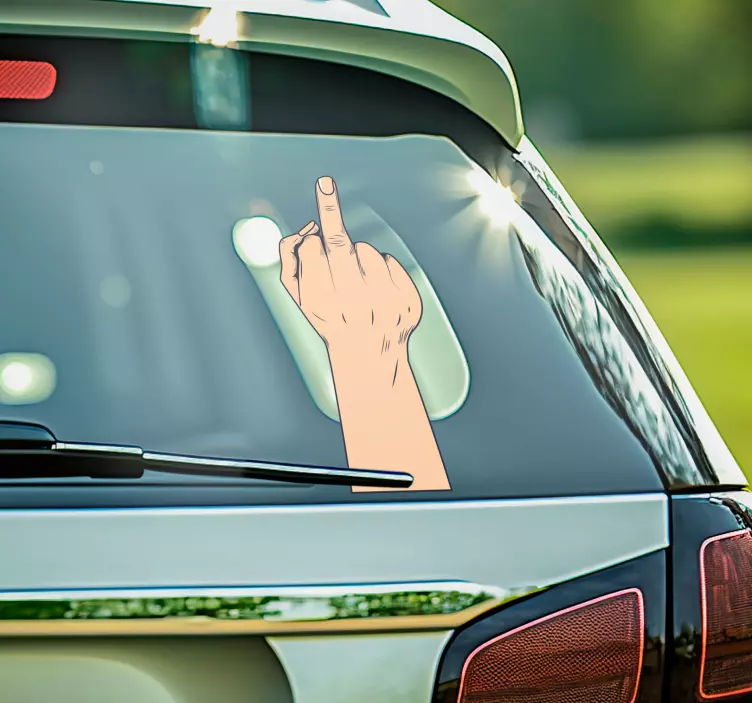 Personalizirane naljepnice za auto srednji prst - TenStickers