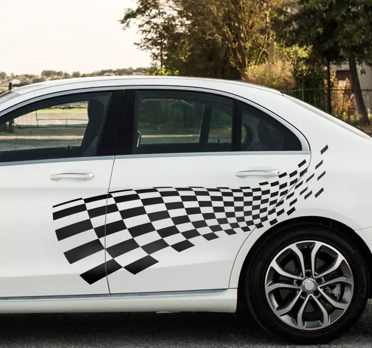 Personalizirane naljepnice za auto trkaća zastava - TenStickers