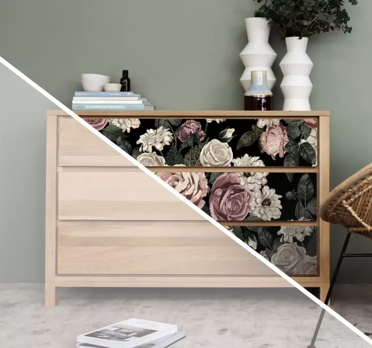 Uzorak naljepnice namještaja za velike ruže - TenStickers