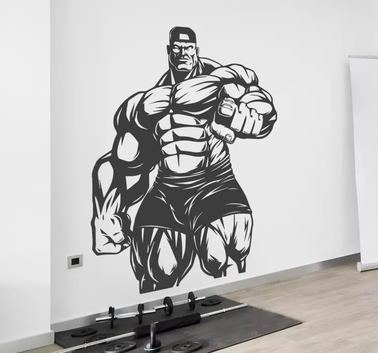 Velika zidna naljepnica za bodybuildera u teretani - TenStickers