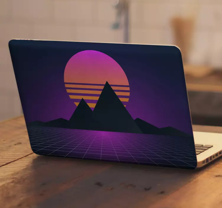 Vintage i retro sunce kože za laptop - TenStickers