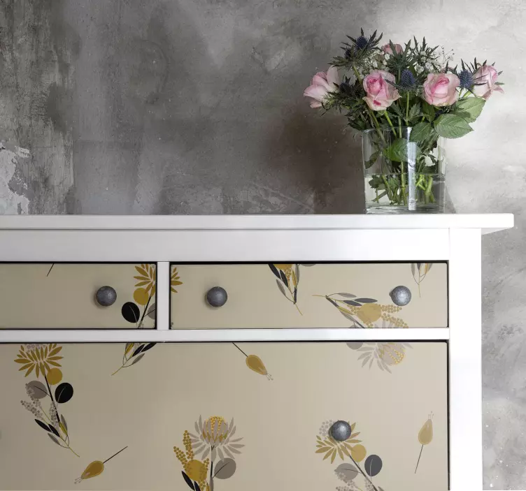 Naljepnica namještaja od vintage cvijeća - TenStickers