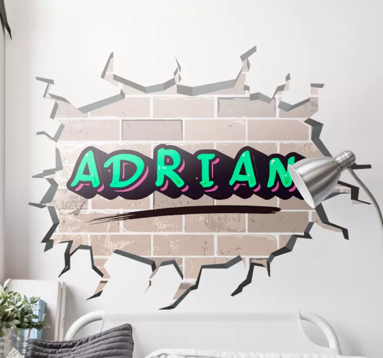 Grafit od zidova od cigle urbana naljepnica - TenStickers