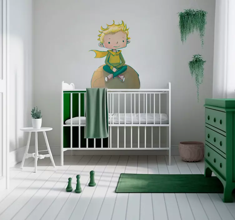 Naljepnica crtića planet dijete koje sjedi - TenStickers