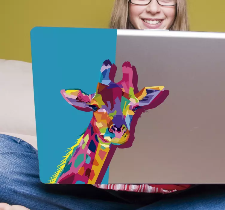 Naljepnica žirafe 3d laptop - TenStickers
