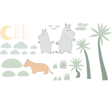 Naljepnica za djecu nordijski dizajn nilskog konja - TenStickers