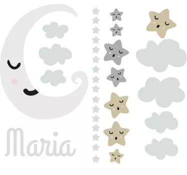 Personalizirana naljepnica za zid i mjesece - TenStickers