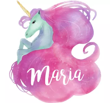 Naljepnica za djecu hirovita ilustracija jednoroga - TenStickers