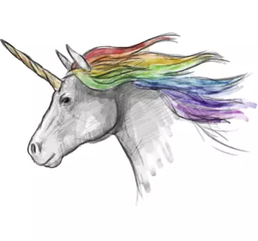 Crtež zidne naljepnice za crtanje jednoroga - TenStickers