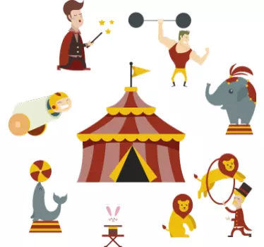 Cirkuski elementi cirkuska naljepnica - TenStickers