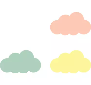 Raznobojni oblaci ilustracija zidne umjetnosti - TenStickers