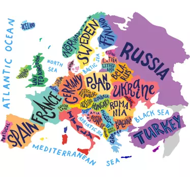 Naljepnica zida zid europa za djecu - TenStickers