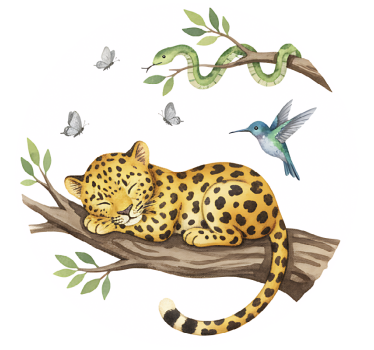 Naljepnica za djecu spavajući leopard - TenStickers