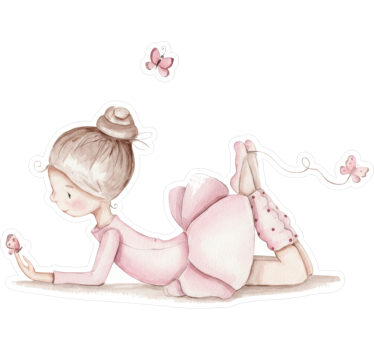 Naljepnica za djecu balerina s leptirima - TenStickers