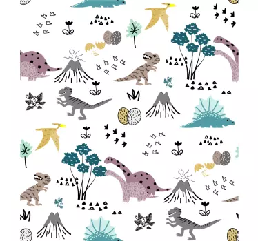 Dječji dinosaur uzorak naljepnica namještaja - TenStickers