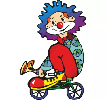 Naljepnica za djecu klovn na biciklu - TenStickers