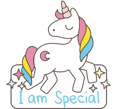 Naljepnica za djecu šareni lik jednoroga - TenStickers