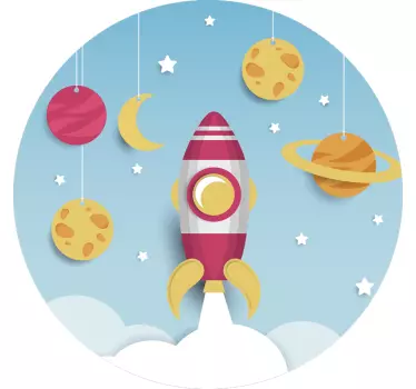 Naljepnica za djecu ekspedicija lansiranja raketa - TenStickers