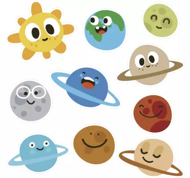 Naljepnica za djecu hirovitih planetarnih likova - TenStickers
