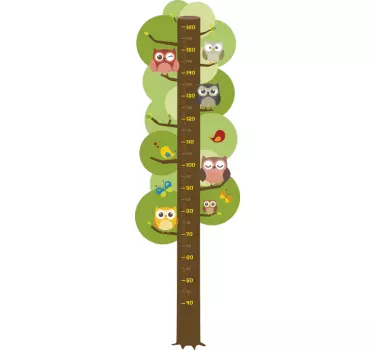 Dječji metar sova naljepnica grafikona visine - TenStickers