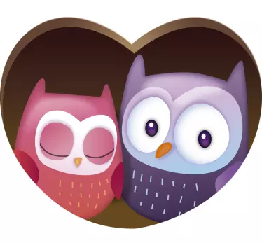 Djeca sova zidna umjetnost ilustracija stabla - TenStickers