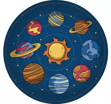 Naljepnica svemira elementi sunčevog sustava - TenStickers