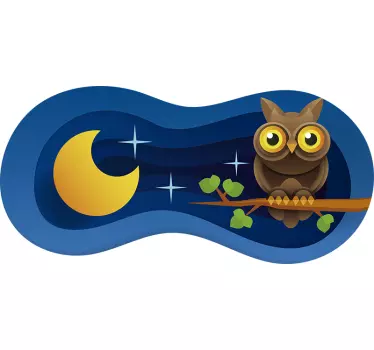 Naljepnica za djecu sova pod mjesecom - TenStickers