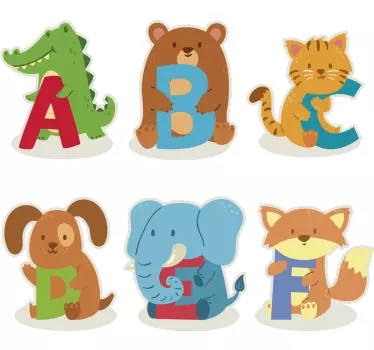 Djeca abeceda životinje abeceda zidna naljepnica - TenStickers