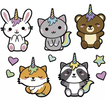 Baby jednorog ilustracija zid art decal - TenStickers