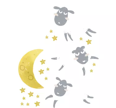 Naljepnica prozora mjeseca i zvijezda - TenStickers
