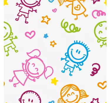 Naljepnica za djecu likovi sretne djece - TenStickers