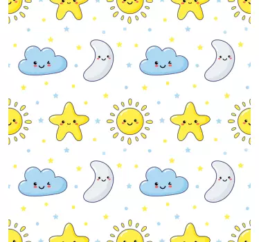Naljepnica za djecu slatki pospani mjesec - TenStickers