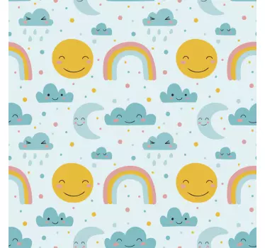 Naljepnica za djecu uzorke nasmijanog sunca - TenStickers