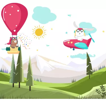 Planine uzglavlje ilustracije zidna umjetnost - TenStickers