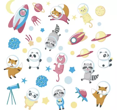 životinje u svemirskom prozoru - TenStickers