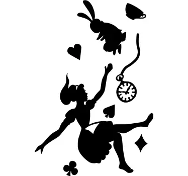 Alice i zid naljepnice bijelog zeca iz bajke - TenStickers