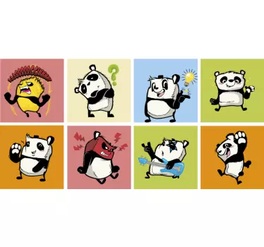 Igranje naljepnice na granici panda - TenStickers