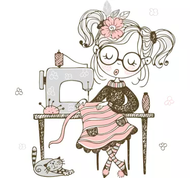 šivanje set ilustracija zidna umjetnost - TenStickers