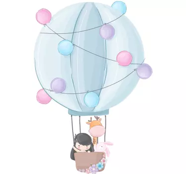 Naljepnica za djecu izlet u balonu s vrućim zrakom - TenStickers