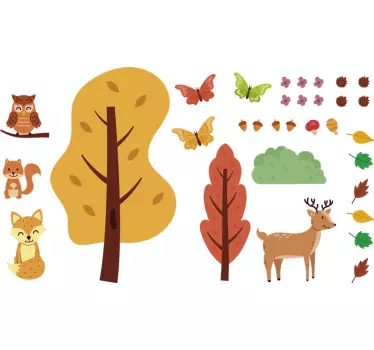 Naljepnica za djecu Šareni šumski likovi - TenStickers
