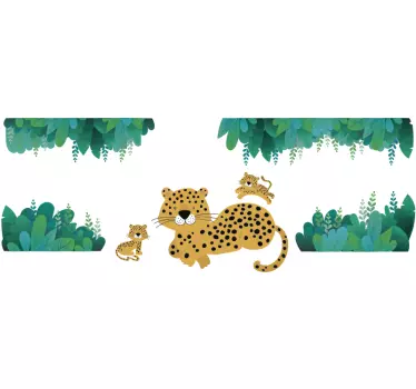 Naljepnica s divljim životinjama leopard mama i beba - TenStickers