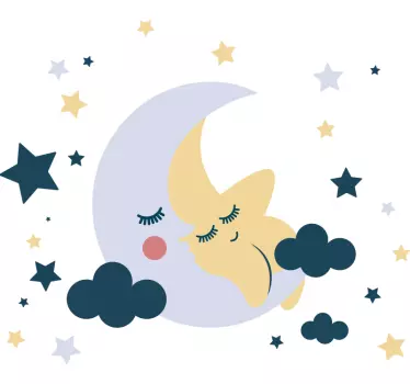 Naljepnica mjeseca i zvijezda - TenStickers