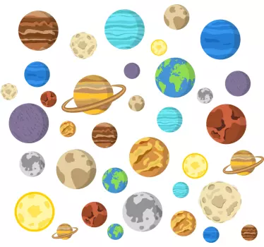 Naljepnica svemir planeta u boji - TenStickers
