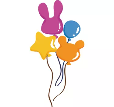 Naljepnica s raznobojnim balonima - TenStickers
