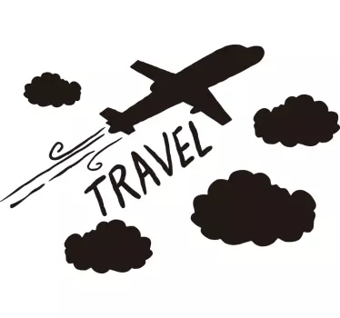 Ravnina s oblacima ilustracija zid umjetnosti - TenStickers