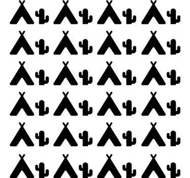 Naljepnica za djecu s uzorkom šatora i kaktusa - TenStickers